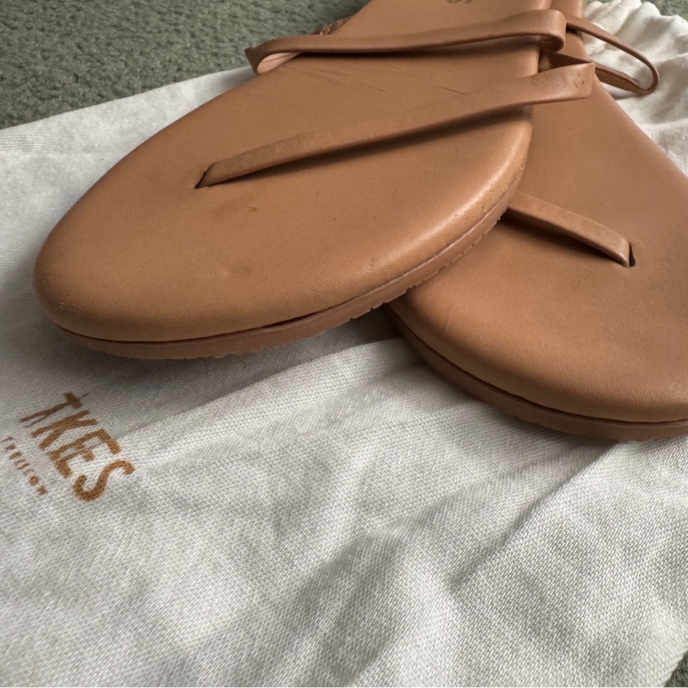 TKEES Sarit Leather Sandal in Nude/Pout with Slip On Strap, Size 8 / 39 - Picture 10 of 10